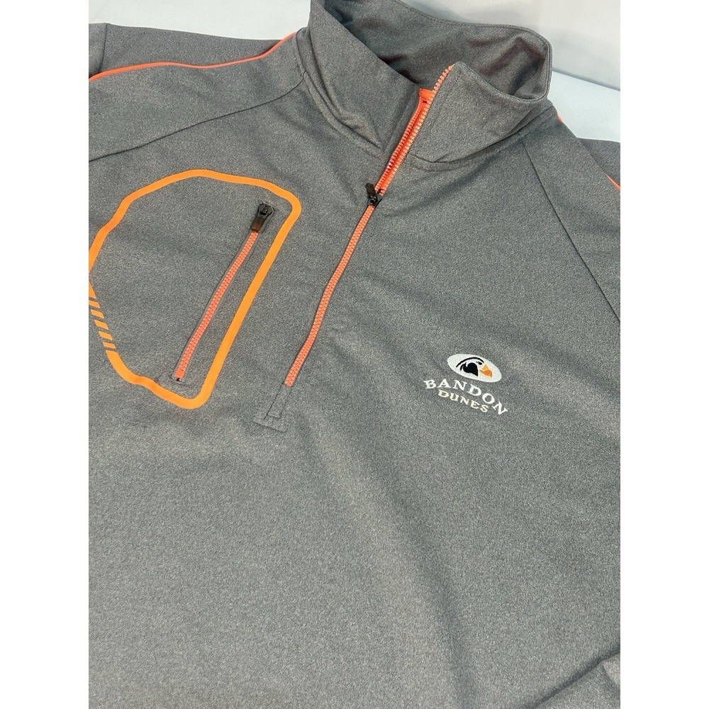 Bandon Dunes Links Pullover 1/4 Zip Men's XL Grey Orange 2014 Links Championship